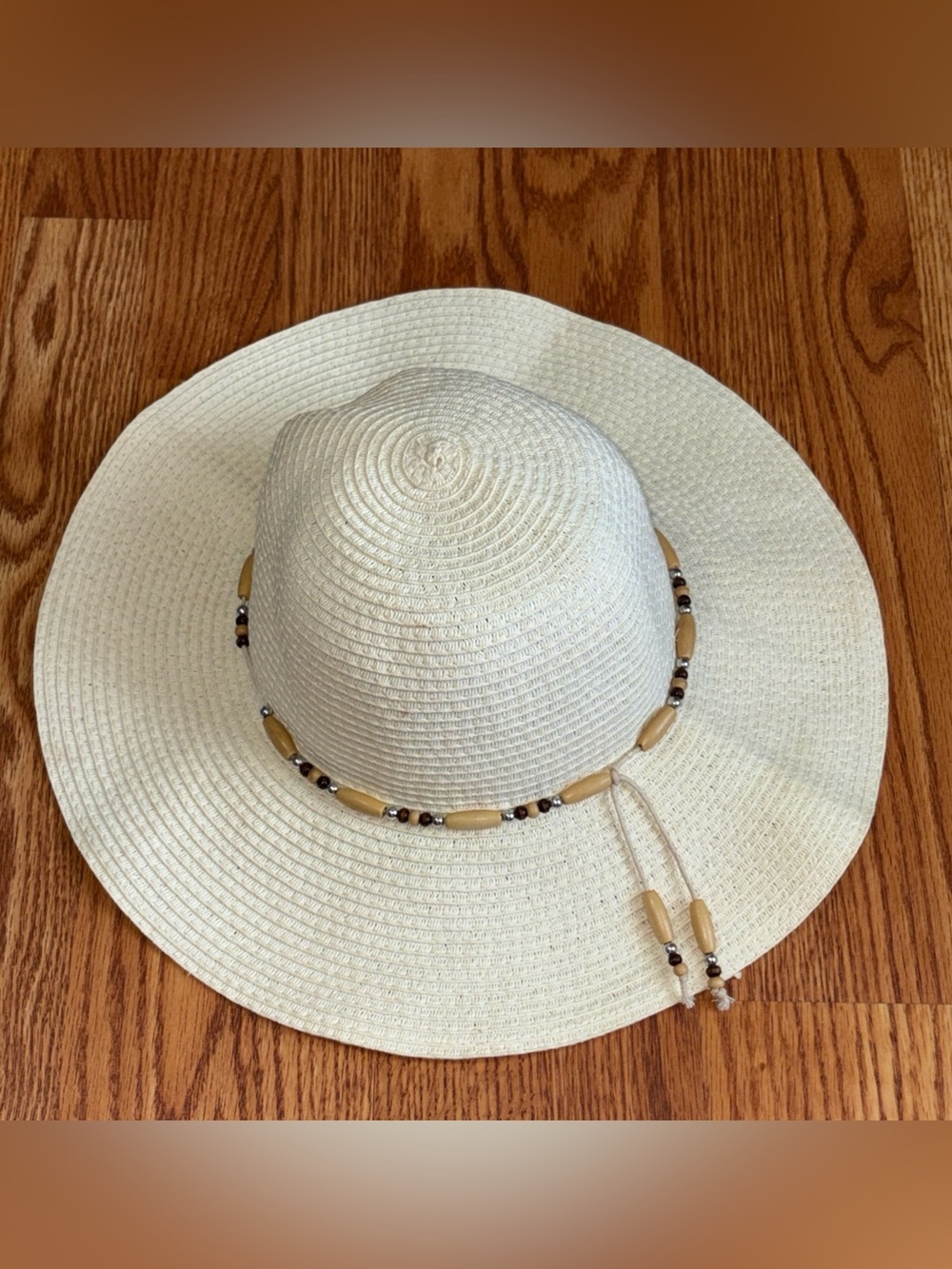 Jacobson Creamy Lightweight Flowy Brim Chic Sun Hat Ladder Braided Woven Straw